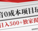 短视频变现套路剖析，抖音0成本赚钱项目玩法，日入500+独家揭秘（共2节视频）-易得个人分享