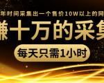 年赚十万的采集站，每天却只需要1小时，一年时间采集出一个售价10W以上的网站-易得个人分享