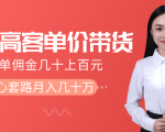抖音高单价带货项目，一单佣金几十上百元，核心套路月入几十万（共3节）-易得个人分享