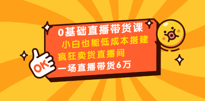 0基础直播带货课：小白也能低成本搭建疯狂卖货直播间：1场直播带货6万-易得个人分享