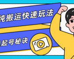 团队内部课程,短视频纯搬运快速玩法,批量快速起号的秘诀-易得个人分享