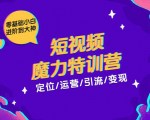 零基础小白进阶到大神《短视频魔力特训营》定位-运营-引流-变现-易得个人分享