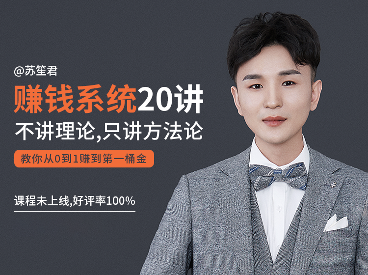 苏笙君的赚钱系统20课 教你从0到1赚到你的第一桶金（不讲理论，只讲方法论）-易得个人分享