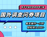 新手零成本零门槛可操作的国外调查问券项目,每天一小时轻松收入200+-易得个人分享