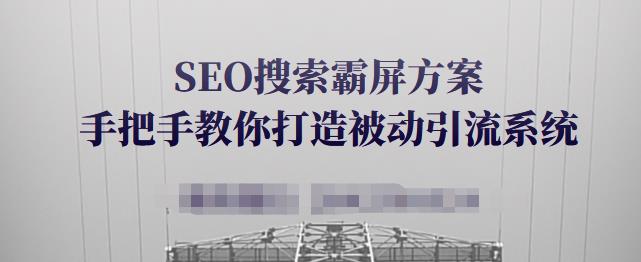 SEO搜索霸屏方案，手把手教你打造被动引流系统【视频课程】-易得个人分享