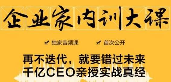 企业家内训大课,未来企业必学经验,价值1299元-易得个人分享