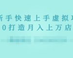 2022年虚拟项目实战指南，新手从0打造月入上万店铺-易得个人分享