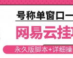 网易云挂机项目云梯挂机计划，永久版脚本+详细操作视频-易得个人分享