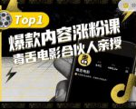 【毒舌电影合伙人亲授】抖音爆款内容涨粉课，5000万抖音大号首次披露涨粉机密-易得个人分享