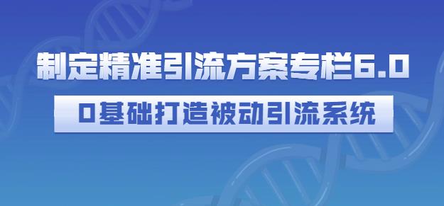 制定精准引流方案专栏6.0，0基础打造被动引流系统-易得个人分享