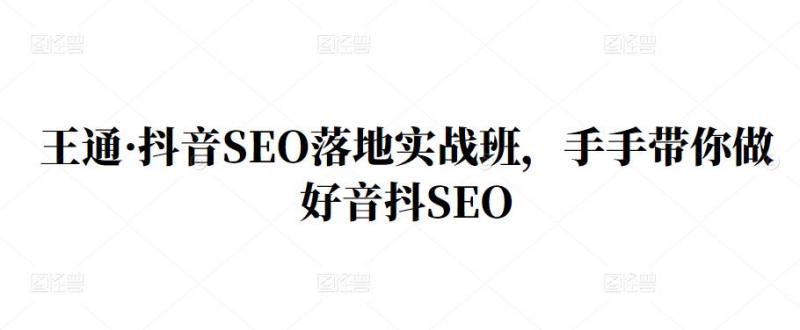 王通·抖音SEO落地实战班，手‬手带你做好音抖‬‬SEO-易得个人分享