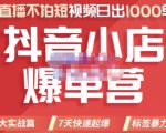 推易电商·2022年抖音小店爆单营，不直播、不拍短视频、日出1000单，暴力玩法-易得个人分享