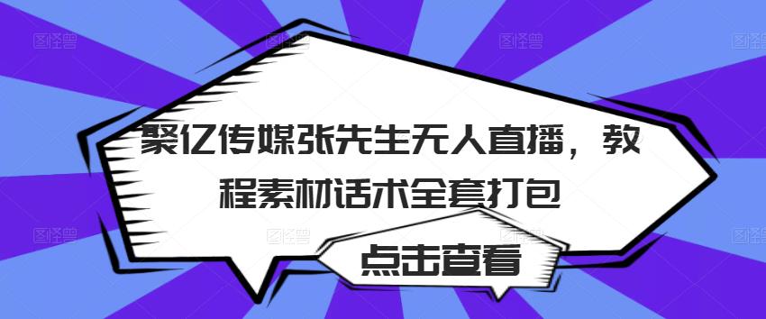 聚亿传媒张先生无人直播，教程素材话术全套打包-易得个人分享