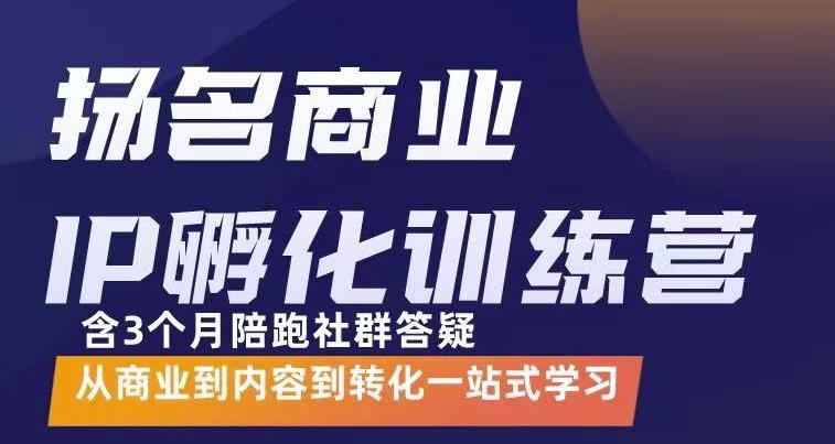 杨名商业IP孵化训练营，从商业到内容到转化一站式学 价值5980元-易得个人分享