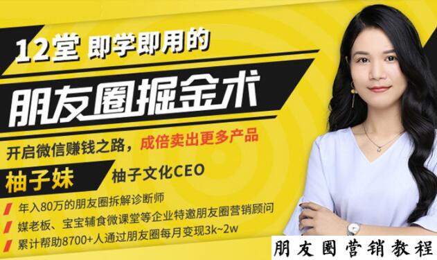 【营销必学】12堂学之即用的朋友圈掘金术：开启你的副业赚钱之路-易得个人分享