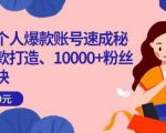 小红书个人爆款账号速成秘籍，爆款打造、10000+粉丝引流秘诀-易得个人分享