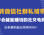 玩转微信社群私域带货,学会就能赚钱的社交电商,在家兼职副业再挣8000+-易得个人分享
