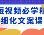 短视频必学精细化文案课，提升你的内容创作能力、升级迭代能力和变现力（价值333元）-易得个人分享