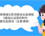 独家精细化影视解说全盘课程,0基础从运营到制作,赢在起跑线(全套课程)-易得个人分享