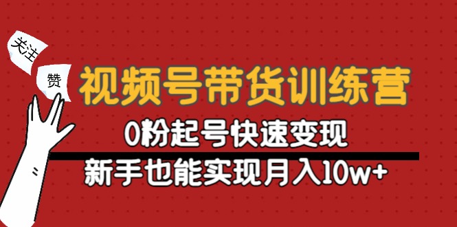 视频号带货训练营：0粉起号快速变现，新手也能实现月入10w+-易得个人分享