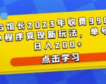 D1G馆长2023年收费990的抖音小程序变现新玩法，单号轻松日入200+-易得个人分享