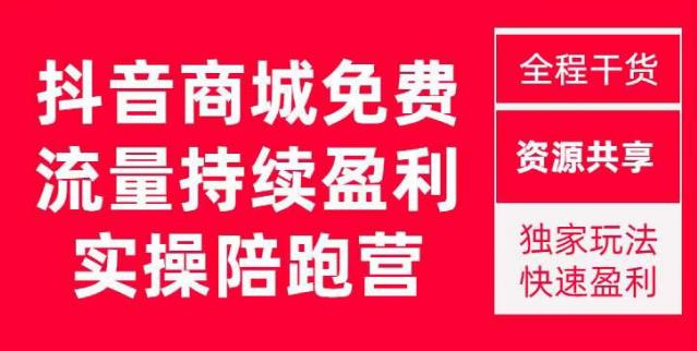 抖音商城搜索持续盈利陪跑成长营，抖音商城搜索从0-1、从1到10的全面解决方案-易得个人分享