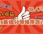 2023新细分领域带货计划：单号单日1000+收益不难，每人可操作3-5个账号-易得个人分享