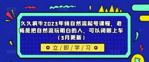久久疯牛2023年纯自然流起号课程，老杨是把自然流玩明白的人，可以闭眼上车（3月更新）-易得个人分享