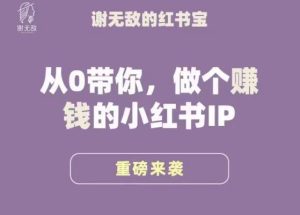谢无敌·小红书运营大宝典，从0带你做个赚钱的小红书IP-易得个人分享