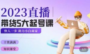 颖儿爱慕·2023直播带货起号5大课程，​掌握带货5大起号方式，掌握起新号逻辑-易得个人分享
