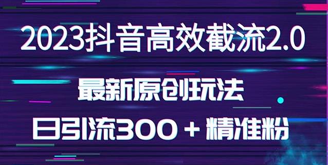日引300＋创业粉，独家抖音高效截流2.0玩法（价值1280）-易得个人分享
