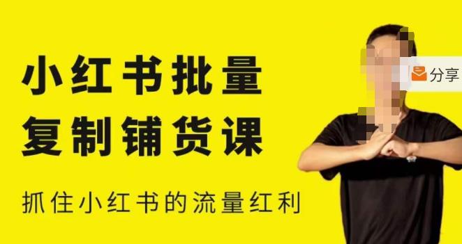 张宾·小红书批量复制铺货课，小红书0-1快速起号变现玩法，抓住小红书的流量红利（更新2023年3月）-易得个人分享