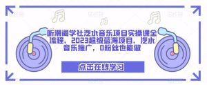 听潮阁学社汽水音乐项目实操课全流程,2023超级蓝海项目,汽水音乐推广,0粉丝也能做-易得个人分享