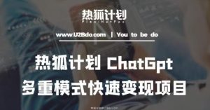 热狐计划：王大陆ChatGpt多重变现实操课，多种模式快速变现-易得个人分享