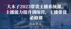 大木子2023带货主播系统课，主播能力提升训练营，主播带货必修课-易得个人分享