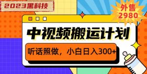 外面卖2980元2023黑科技操作中视频撸收益，听话照做小白日入300+-易得个人分享