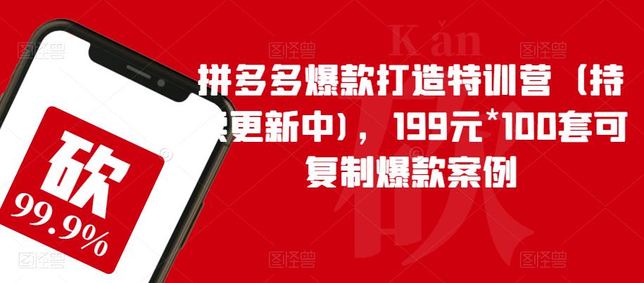 拼多多爆款打造特训营（持续更新中)，199元*100套可复制爆款案例-易得个人分享