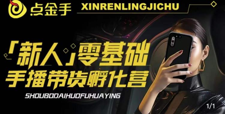 2023点金手·新人零基础手播带货孵化营：账号运营篇+主播话术篇+数据流量篇等-易得个人分享