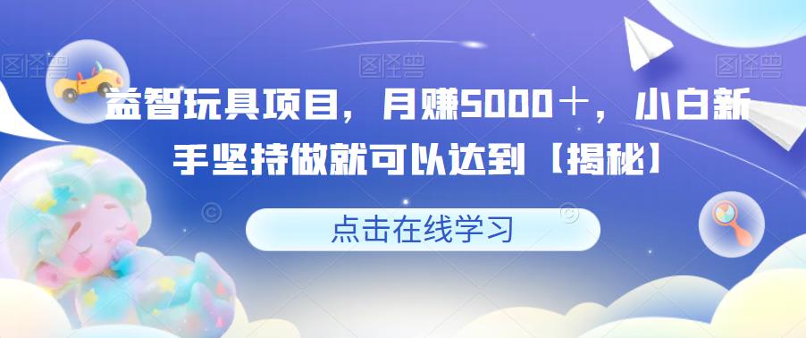 益智玩具项目，月赚5000＋，小白新手坚持做就可以达到【揭秘】-易得个人分享