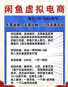 外边收费600多的闲鱼新玩法虚似电商之拼多多助力项目，单号100-300元-易得个人分享