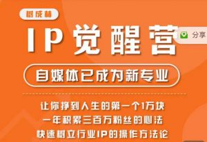 树成林·IP觉醒营，快速树立行业IP的操作方法论，让你赚到人生的第一个1万块-易得个人分享