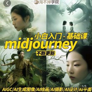 淘不掉学院·midjourney小白入门基础，​AI摄影+AI设计+AI绘画-AIGC作图-易得个人分享