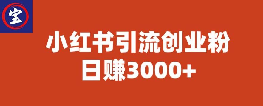 宝哥小红书引流创业粉，日赚3000+【揭秘】-易得个人分享