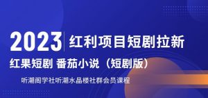2023红利项目短剧拉新，听潮阁学社月入过万红果短剧番茄小说CPA拉新项目教程【揭秘】-易得个人分享