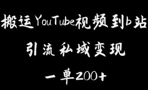 搬运YouTube视频到b站，引流私域一单利润200+，几乎0成本！【揭秘】-易得个人分享