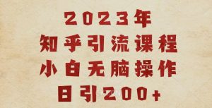 2023知乎引流课程，小白无脑操作日引200+【揭秘】-易得个人分享