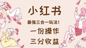 小红书最强三合一玩法，一份操作获得三份收益！【揭秘】-易得个人分享