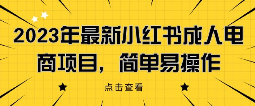 2023年最新小红书成人电商项目，简单易操作【详细教程】【揭秘】-易得个人分享