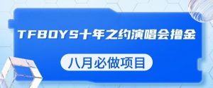 最新蓝海项目，靠最近非常火的TFBOYS十年之约演唱会流量掘金，八月必做的项目【揭秘】-易得个人分享