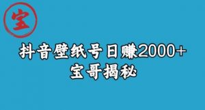 宝哥抖音壁纸号日赚2000+，不需要真人露脸就能操作【揭秘】-易得个人分享